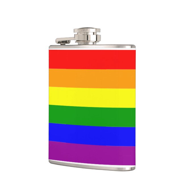 Flag LGBTQIA+ Regenbogenfarben Flachmann (Links)