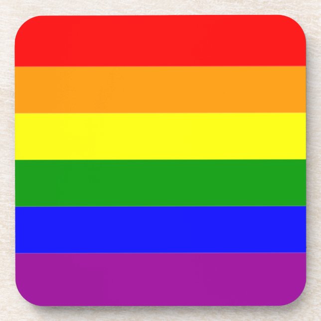 Flag LGBTQIA+ Regenbogenfarben Getränkeuntersetzer (Vorderseite)