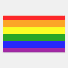 Flag LGBTQIA+ Regenbogenfarben Rechteckiger Aufkleber