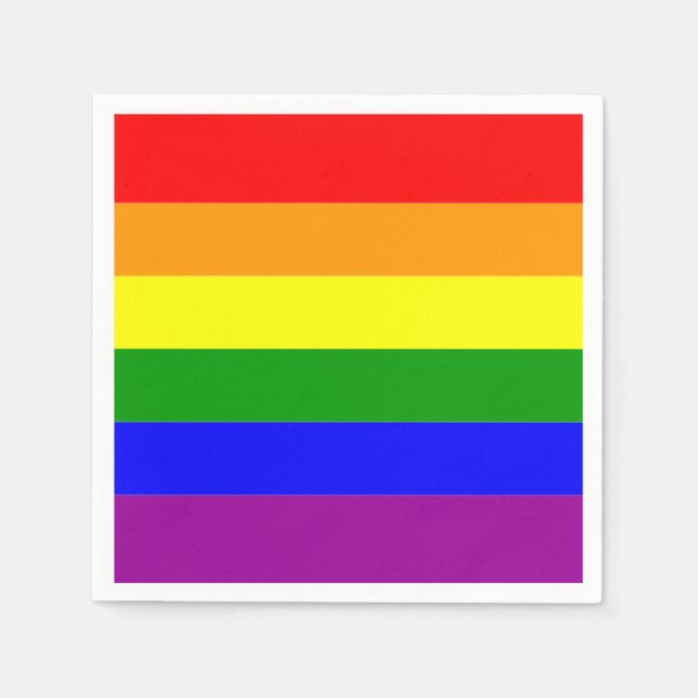 Flag LGBTQIA+ Regenbogenfarben Serviette (Vorderseite)