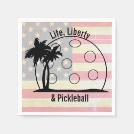 FLAG Life Liberty & Pickleball USA Serviette