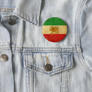 Flag Lion and Sun Shah (Iran-Flaggenschaltfläche) Button