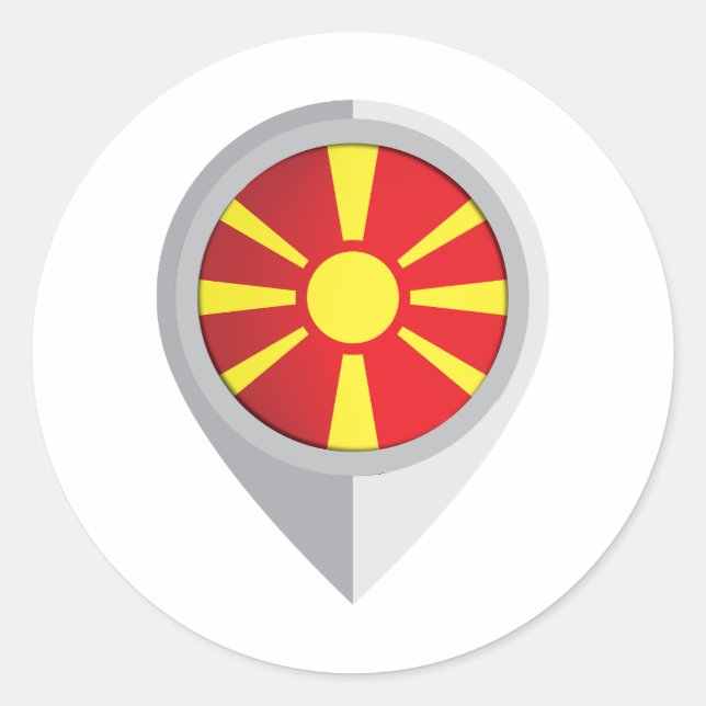 Flag Makedonien Button Runder Aufkleber (Vorderseite)
