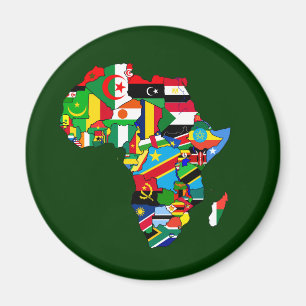 Flag Map Map Africa Flags - African Culture Gift Magnet