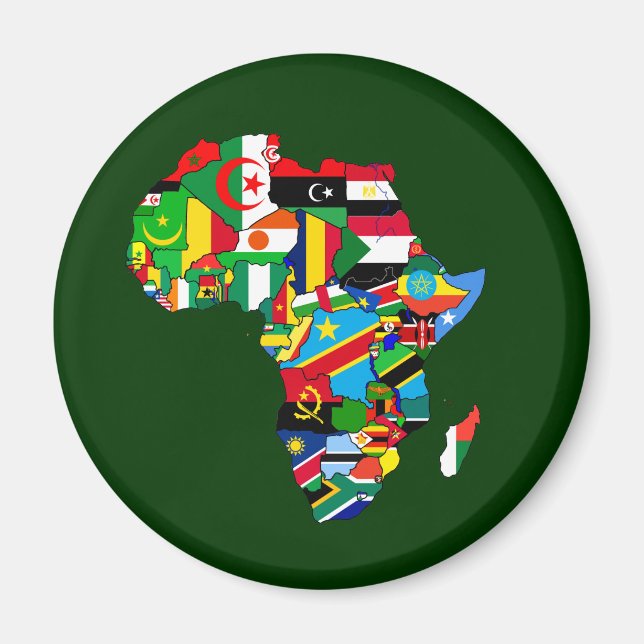 Flag Map Map Africa Flags - African Culture Gift Magnet (Vorne)
