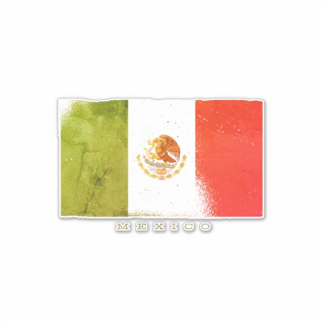 Flag Mexico Grunge Style Aufkleber (Vorderseite)