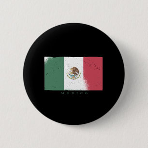 Flag Mexico Grunge Style Button