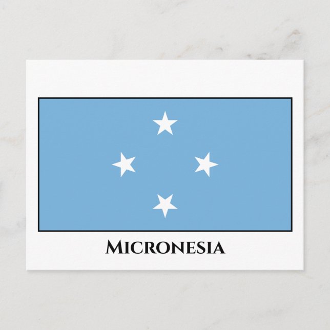 Flag Mikronesien Postkarte (Vorderseite)