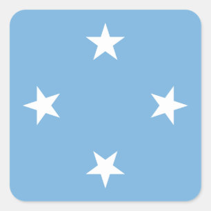 Flag Mikronesien Quadratischer Aufkleber