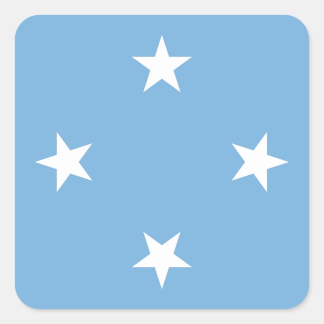 Flag Mikronesien Quadratischer Aufkleber (Vorderseite)
