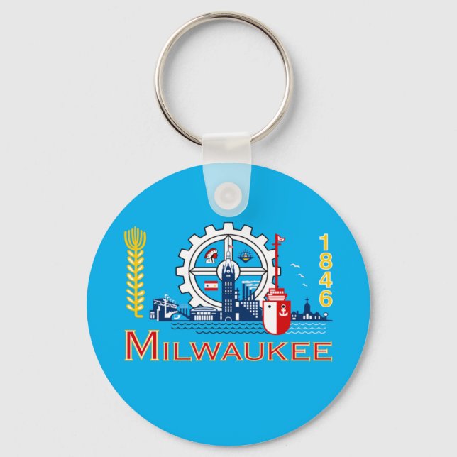 Flag Milwaukee (Wisconsin) Schlüsselanhänger (Vorderseite)