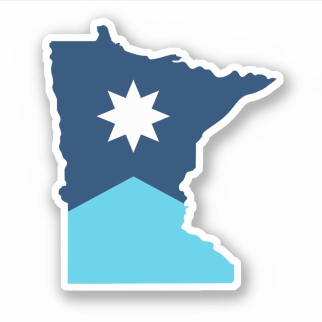 Flag Minnesota North Star Staat Kontur Aufkleber (Vorderseite)