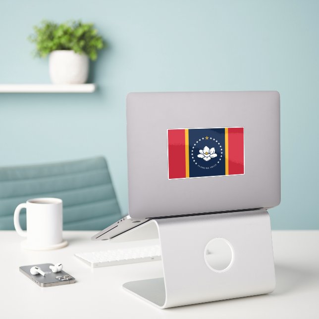 Flag Mississippi Aufkleber (Laptop auf Schreibtisch)
