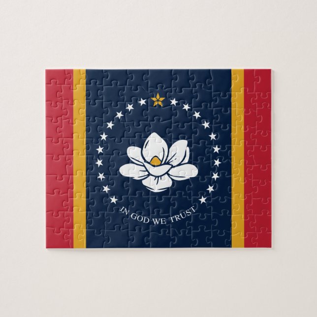 Flag Mississippi - Neue Magnolienflagge (Horizontal)