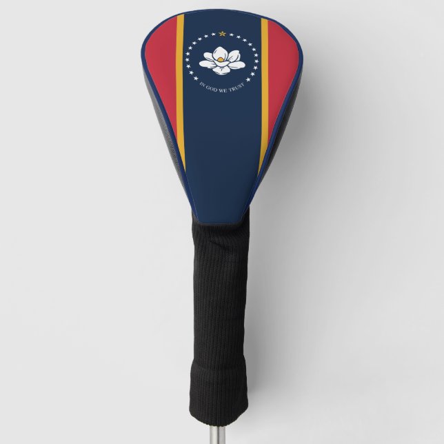 Flag Mississippi - Neue Magnolienflagge Golf Headcover (Vorderseite)