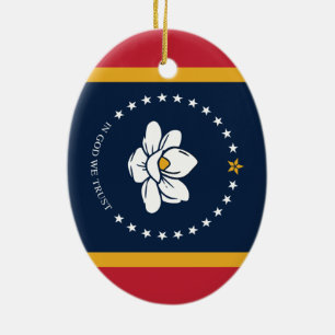 Flag Mississippi - Neue Magnolienflagge Keramik Ornament