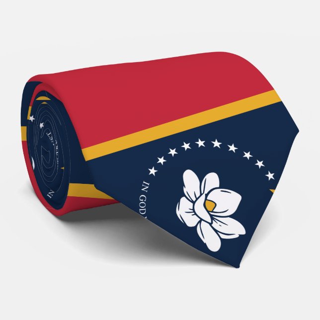 Flag Mississippi - Neue Magnolienflagge Krawatte (Gerollt)