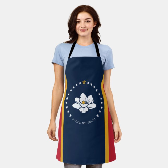 Flag Mississippi - Neue Magnolienflagge Schürze (Getragen)