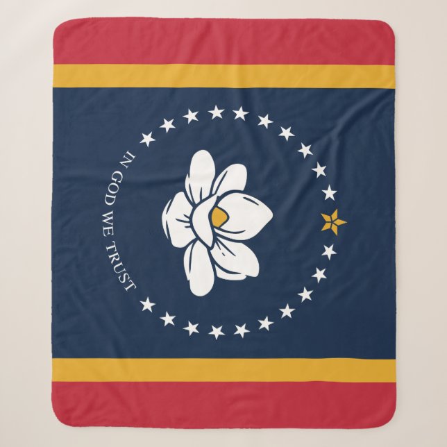Flag Mississippi - Neue Magnolienflagge Sherpadecke (Vorderseite)