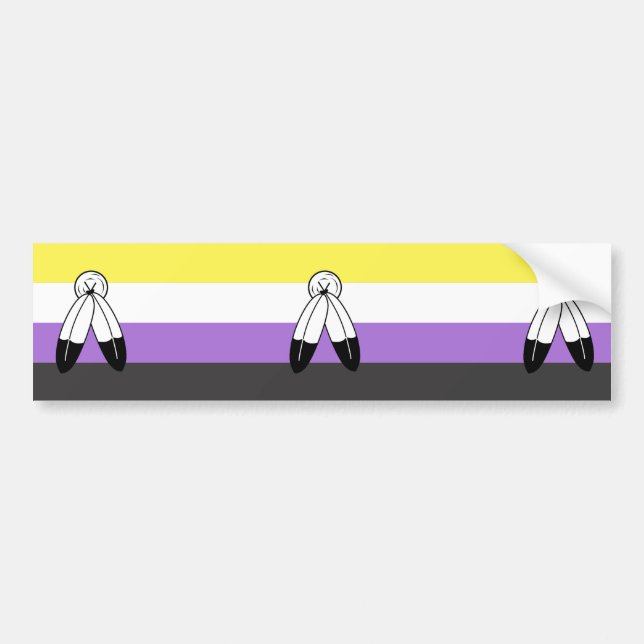 Flag mit zwei Geistern ohne Binärwert Autoaufkleber (Vorne)