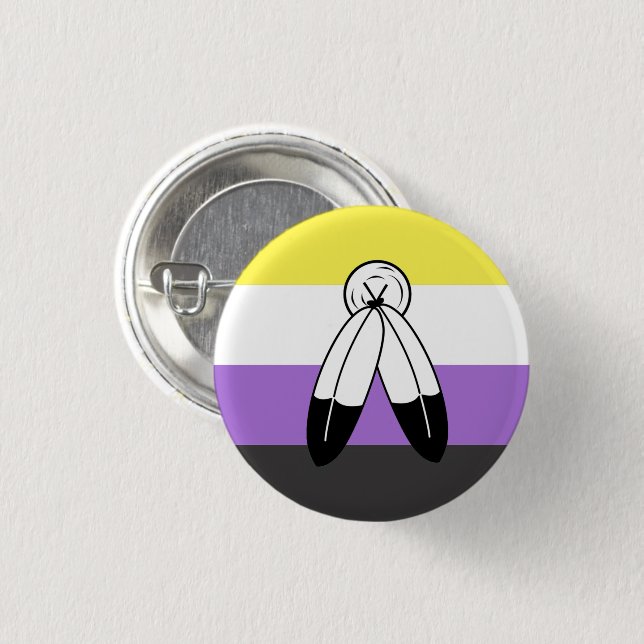 Flag mit zwei Geistern ohne Binärwert Button (Vorne & Hinten)