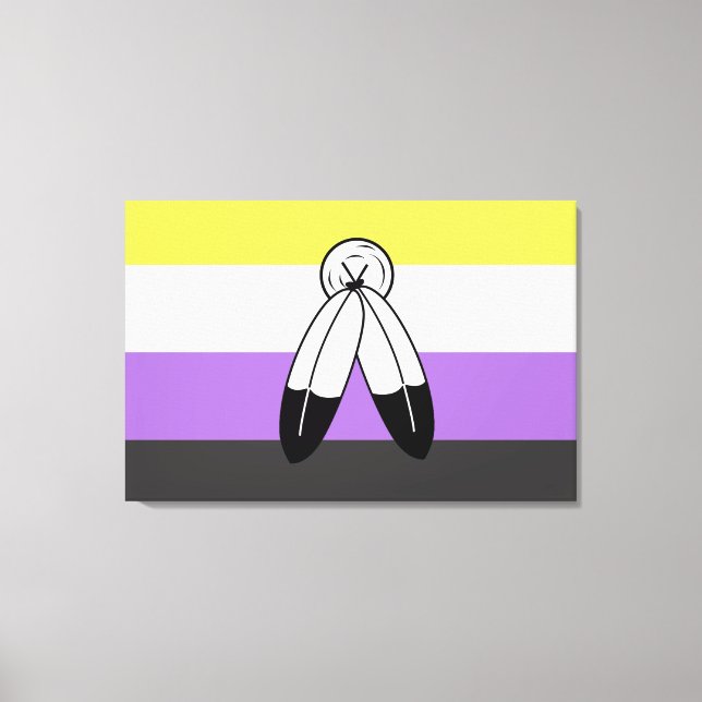 Flag mit zwei Geistern ohne Binärwert Leinwanddruck (Vorderseite)