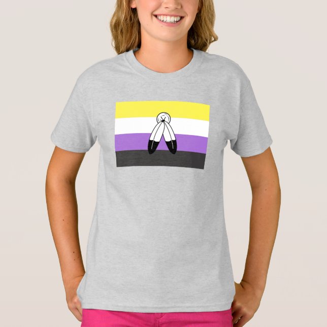 Flag mit zwei Geistern ohne Binärwert T-Shirt (Vorderseite)