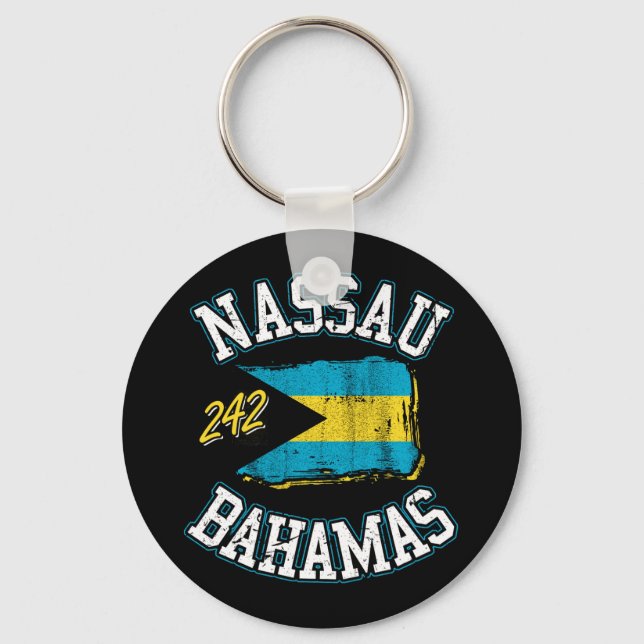 Flag Nassau Bahamas Urlaub Bahamas Kreuzfahrt Schlüsselanhänger (Vorderseite)