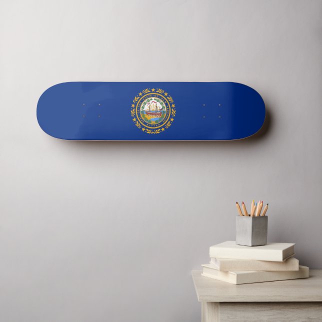 Flag New Hampshire Skateboard (Wandkunst (Horz))