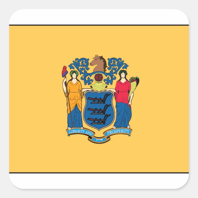 Flag New Jersey Quadratischer Aufkleber (Vorderseite)