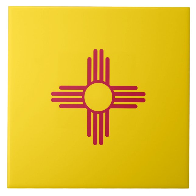 Flag New Mexico (US-Staat) Fliese (Vorderseite)
