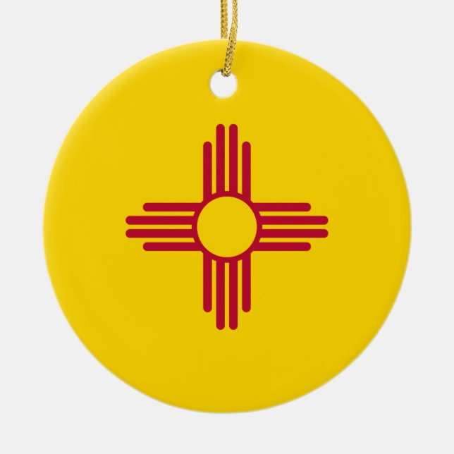 Flag New Mexico (US-Staat) Keramik Ornament (Vorne)