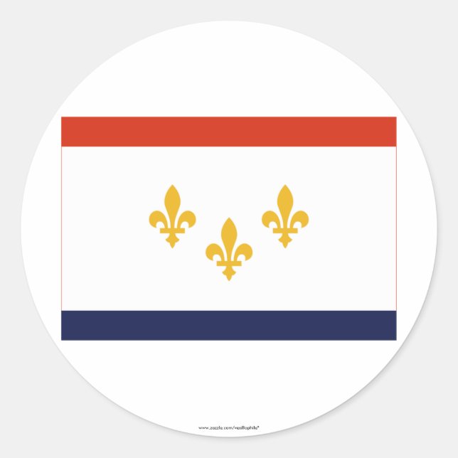 Flag New Orleans Runder Aufkleber (Vorderseite)