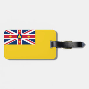 Flag Niue Gepäckmarke mit Lederband Gepäckanhänger