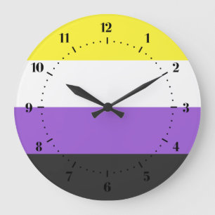 Flag "Non-Binary Pride" Große Wanduhr