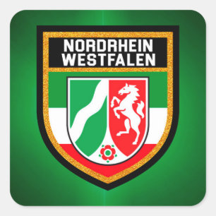 Flag Nordrhein-Westfalen Quadratischer Aufkleber