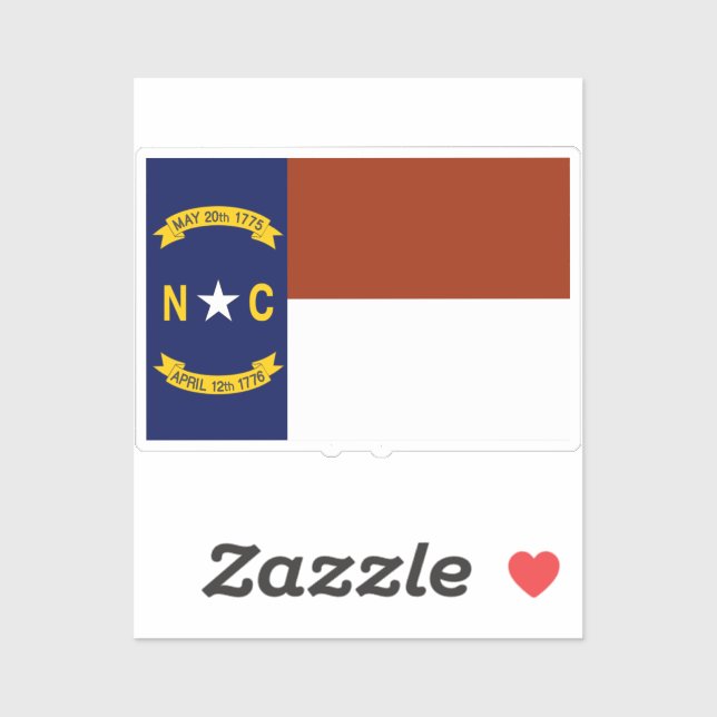 Flag North Carolina Sticker (Blatt)