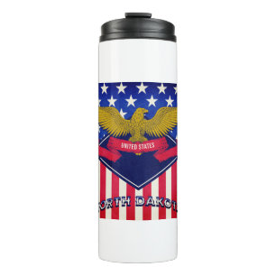 Flag North Dakota USA Thermosbecher