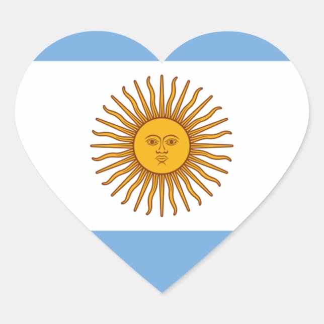 Flag of Argentina - Bandera Herz-Aufkleber (Vorderseite)