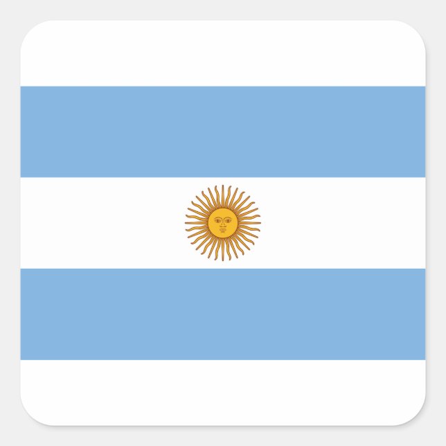 Flag of Argentina - Bandera Quadratischer Aufkleber (Vorderseite)