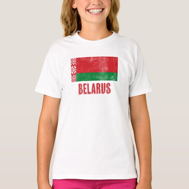 Flag of Belarus "Grunge" look. T-Shirt (Vorderseite)