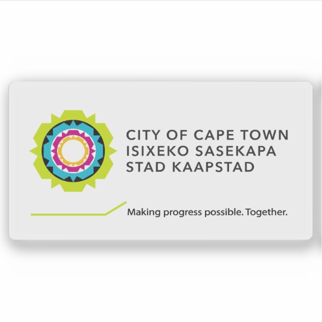 Flag of Cape Town, the Republic of South Africa Aufkleber (Vorderseite)