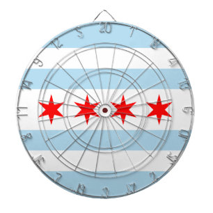 Flag of Chicago, Illinois Dartboard Dartscheibe