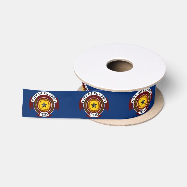 Flag of City of El Paso, Texas Satin Ribbon Satinband (Spule)