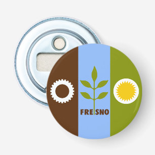 Flag of city of Fresno, California Bottle Opener Flaschenöffner