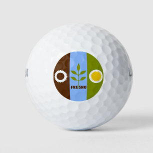 Flag of city of Fresno, California Golf Balls Golfball
