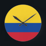 Flag of Colombia Runde Wanduhr<br><div class="desc">Flag of Colombia - Tricolor Nacional</div>