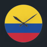 Flag of Colombia Runde Wanduhr<br><div class="desc">Flag of Colombia - Tricolor Nacional</div>