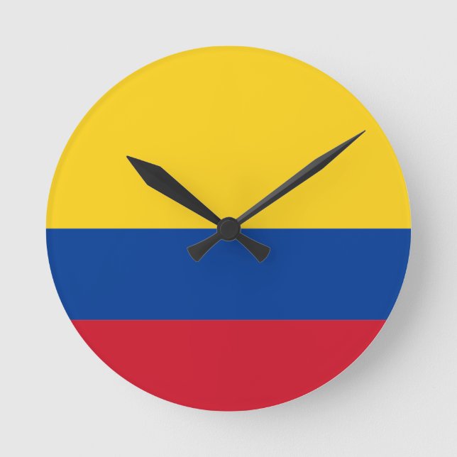 Flag of Colombia Runde Wanduhr (Vorderseite)