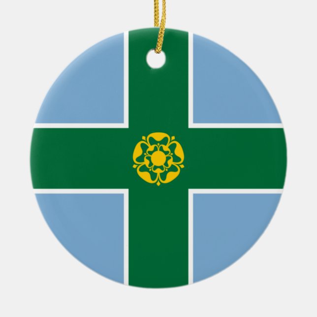Flag of Derbyshire (County of England, UK) Keramik Ornament (Vorne)